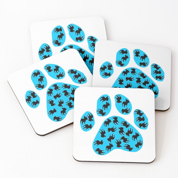 Item preview, Buckó Frenchie / Paw with Buckó silhouettes (blue) designed and sold by BuckoFrenchie.