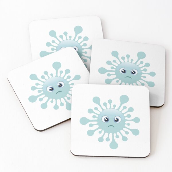 Item preview, Blue sad coronavirus emoticon designed and sold by NeteDesign.
