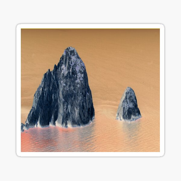 Felsen im Meer abstrahiert Sticker