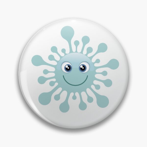 Item preview, Blue satisfied coronavirus emoticon designed and sold by NeteDesign.