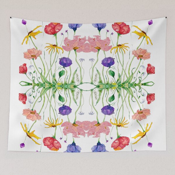 Item preview, Kaleidoscope of Wild Flowers in Watercolour designed and sold by Julie Pickering.