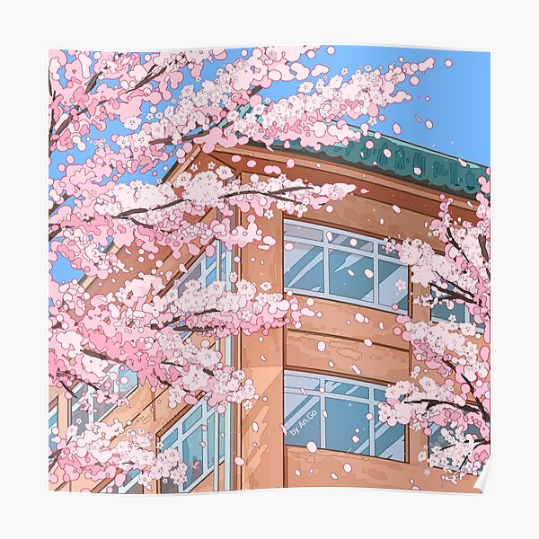 Amazon.com: Anime Girls Pink Eyes Cherry Blossom Canvas Prints Poster Wall  Art For Home 1 pieces Decorations With Framed 36