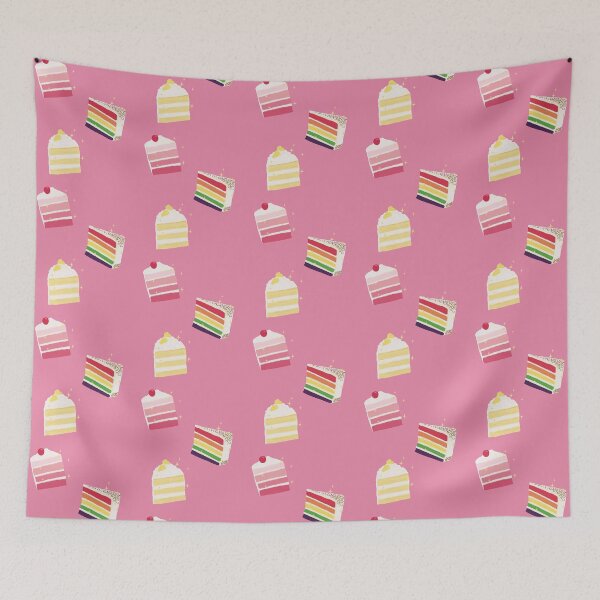Item preview, Rainbow cake, lemon cake with meringue and cherry cake designed and sold by Luaillustration.