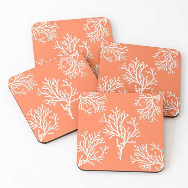 Item preview, White Coral On Peach Background Nautical Beach designed and sold by BeUTwo.