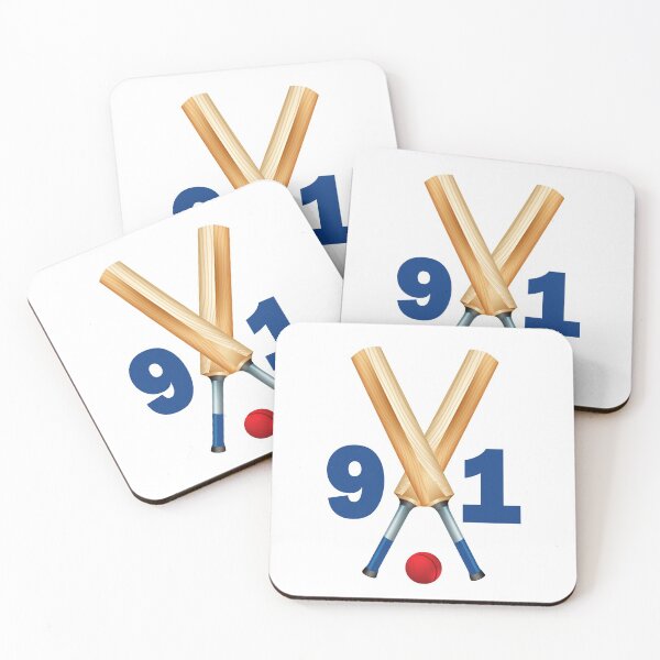 Item preview, Cricket number 91 - ninety one with bats and ball designed and sold by AllShirts21.