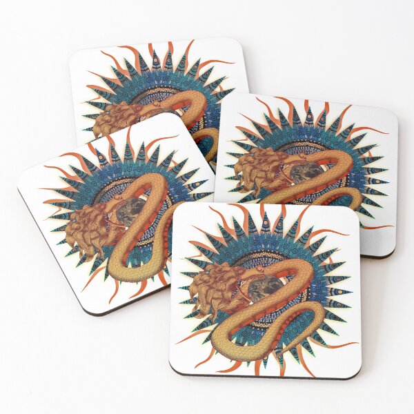 Item preview, Psychedelic Dragon Sun Mayan Aztec Kukulkan designed and sold by Jon J.S.H.
