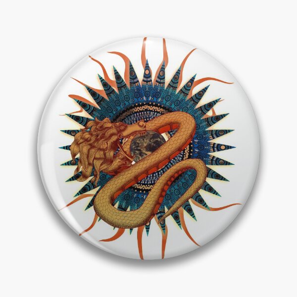 Item preview, Psychedelic Dragon Sun Mayan Aztec Kukulkan designed and sold by Jon J.S.H.