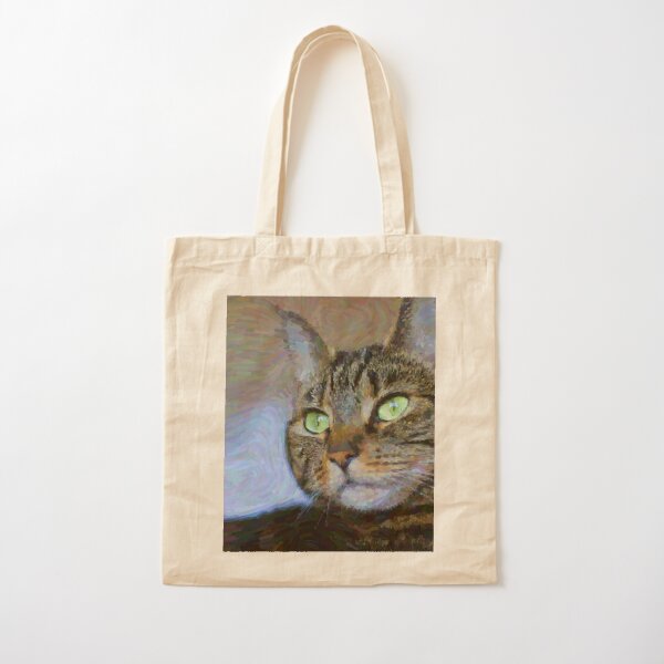 Tabby Cat Beauty Feline Art Cotton Tote Bag