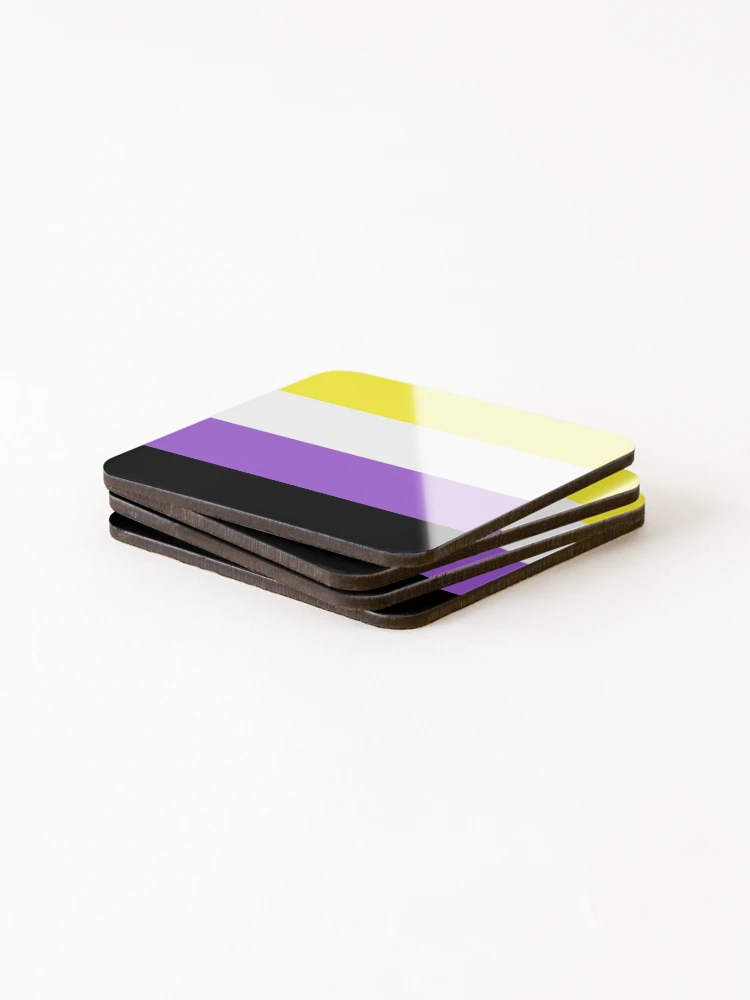 Thumbnail 4 of 5, Coasters (Set of 4), Non binary flag pattern designed and sold by Fyleth.