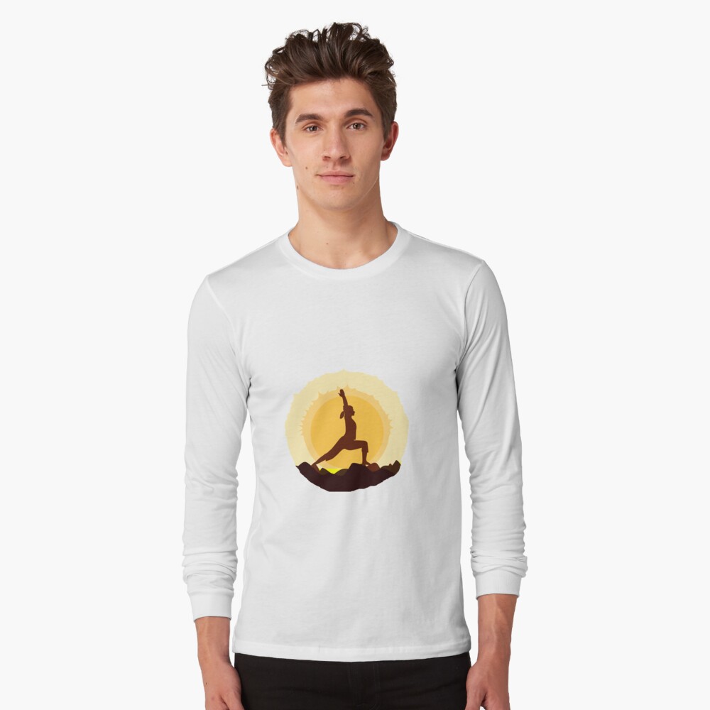 Yoga Pose with Om Background Yoga T-Shirt Poster for Sale by deepakrode7