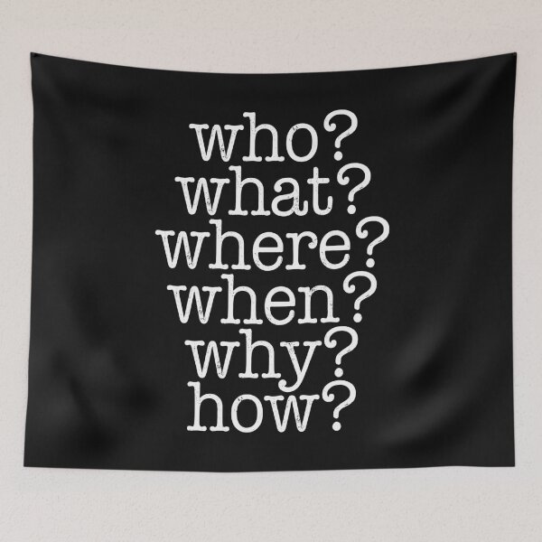 Item preview, Who What Where When Why How designed and sold by Bendthetrend.