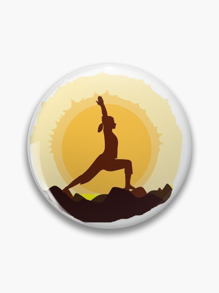 Yoga Pose with a Sunset Background  Pin for Sale by deepakrode7