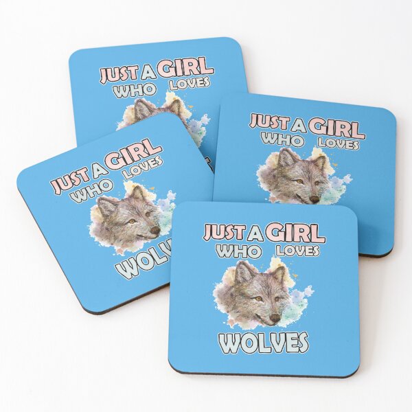 Item preview, wolf lover Gift Just a Girl Who Loves Wolves Watercolor designed and sold by marcek.