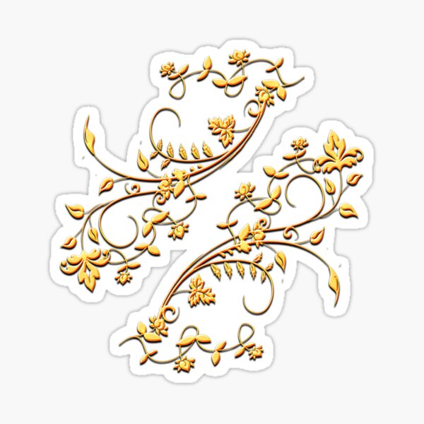 3D Gold Flower Fantasy Sticker