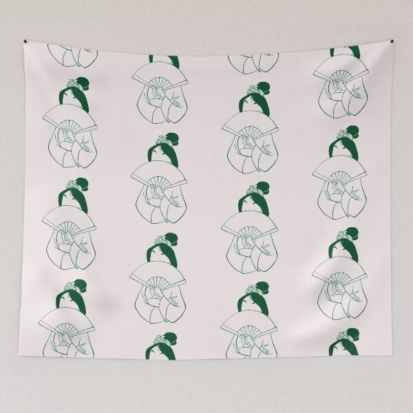 Item preview, Chinese Princess Dark Green Silhouette designed and sold by mouseandmagic.