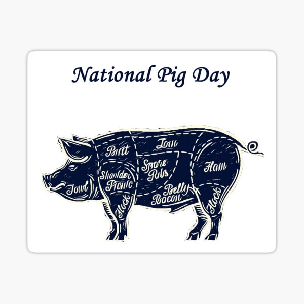 "National pig day 2021" Sticker for Sale by WAREL Redbubble