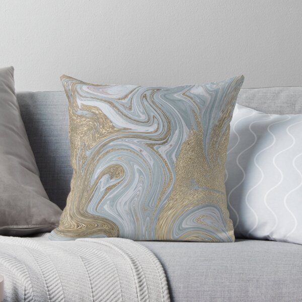 Gold and Silver Design Throw Pillow