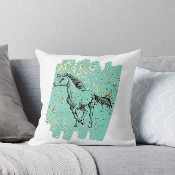 Item preview, Horse pony glitter turquoise gift designed and sold by Helena Reichel.