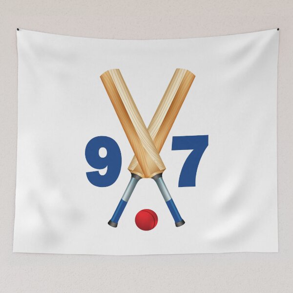 Item preview, Cricket number 97 - ninety seven with bats and ball designed and sold by AllShirts21.