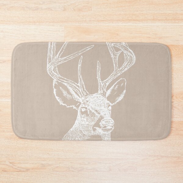 Item preview, Deer Bust in Burlap & White designed and sold by House of Haha.