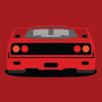 Artwork thumbnail, Red F40 Rear View by HartCar