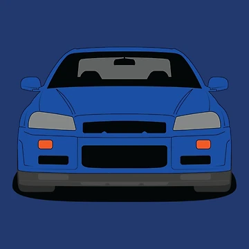 Artwork thumbnail, Blue Skyline R34 GT-R by HartCar
