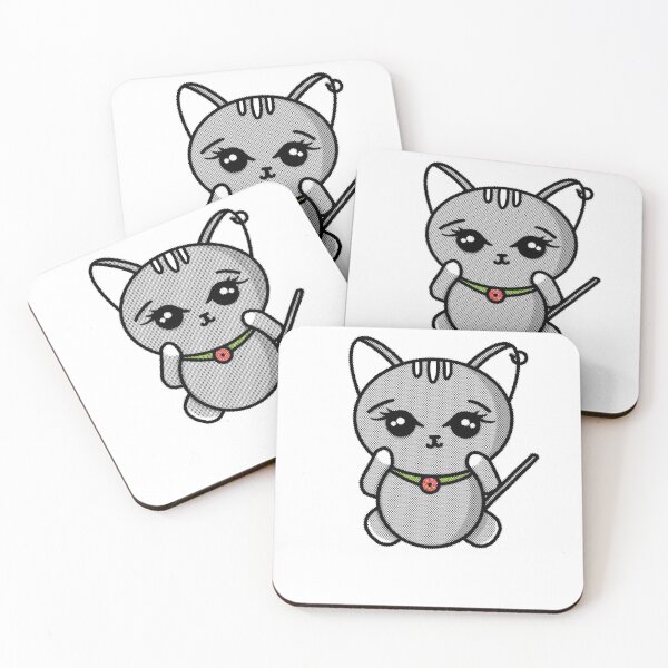 Item preview, Cute grey cat with earing designed and sold by atiksugiwara.