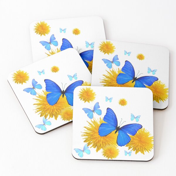 Item preview,  DANDELION FLOWERS & BLUE BUTTERFLIES ART designed and sold by sharlesart.