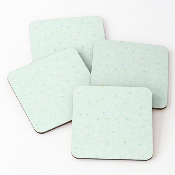Item preview, Minimal light green leaf and dots designed and sold by Alfonsina Sterling.