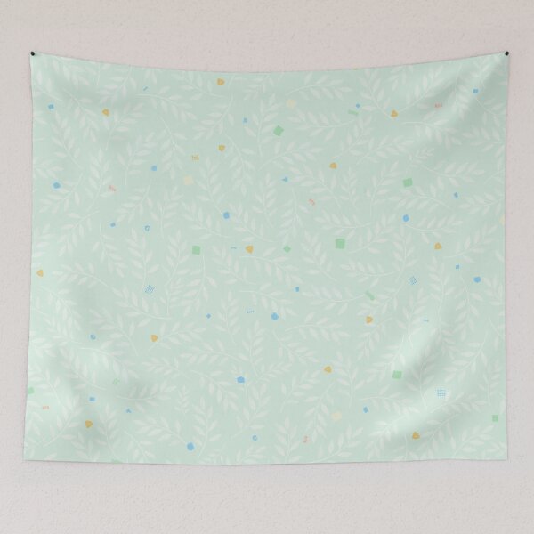Item preview, Minimal light green leaf and dots designed and sold by Alfonsina Sterling.
