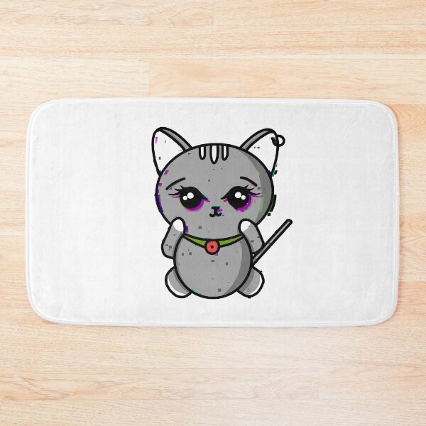 Item preview, Cute grey cat with earing designed and sold by atiksugiwara.