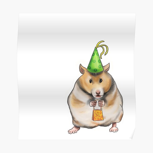 Posters Sur Le Theme Hamster Joyeux Anniversaire Redbubble
