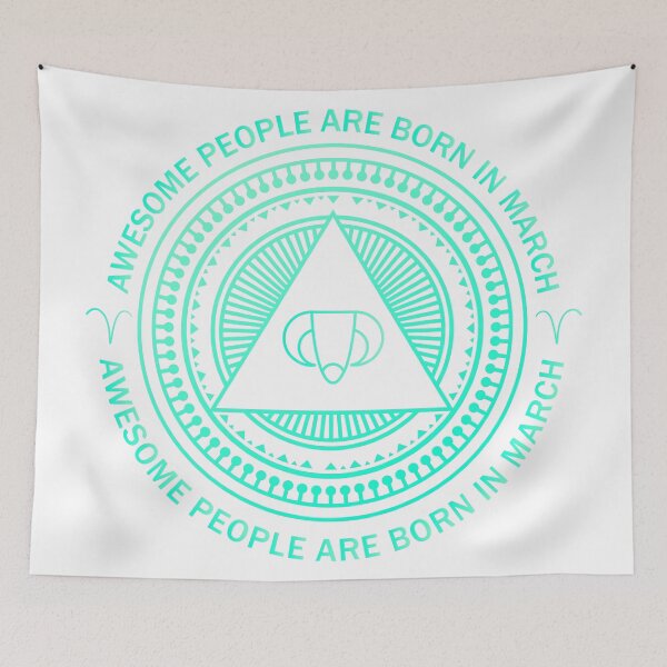 Item preview, March Birthday Awesome People Are Born In March Aries Aquamarine designed and sold by KrisSidDesigns.