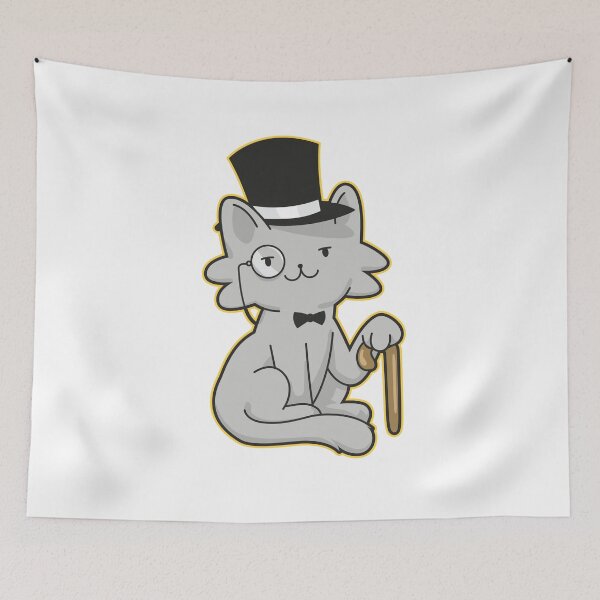Item preview, Gentleman Cat with hat bow tie and stick designed and sold by Piztees.