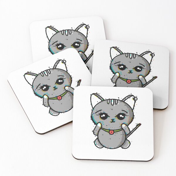 Item preview, Cute grey cat with earing designed and sold by atiksugiwara.