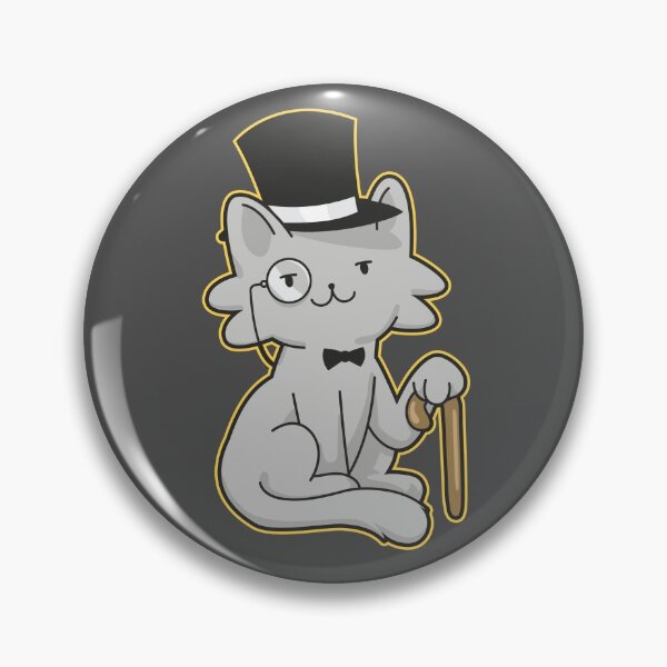 Item preview, Gentleman Cat with hat bow tie stick funny designed and sold by Piztees.