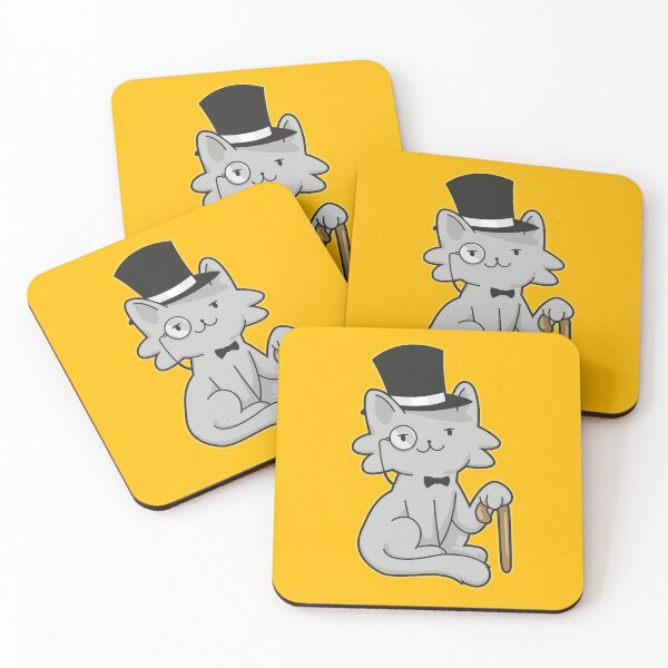 Item preview, Gentlecat cat with hat bow tie stick funny designed and sold by Piztees.