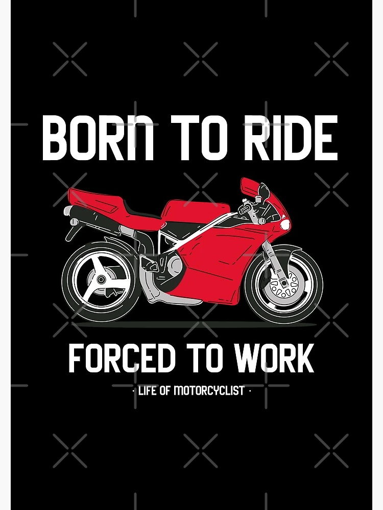 Thumbnail 3 of 3, Journal, Born To Ride Forced To Work Biker Motorcycle designed and sold by KLINESTORE.