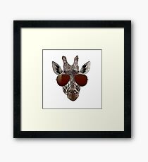 cool giraffe is cool Framed Print