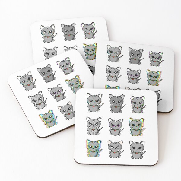Item preview, Cute grey cats with earing designed and sold by atiksugiwara.
