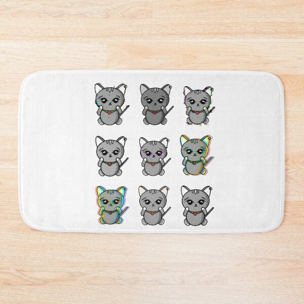 Item preview, Cute grey cats with earing designed and sold by atiksugiwara.