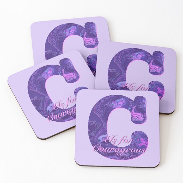 Item preview, Purple letter C is for Courageous motivational quote designed and sold by AMSonArt.