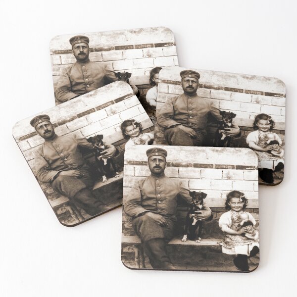 Item preview, A Little Girl with her Papa and Pooch during WW1 designed and sold by Fotomaxx.