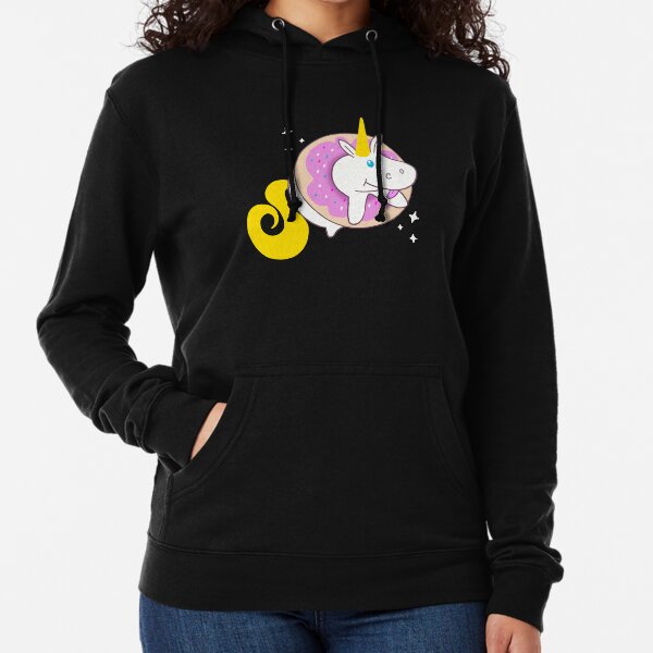 Unicorn Stuck in Donut Lightweight Hoodie