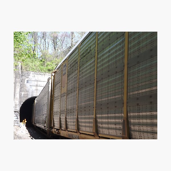 "Freight Train Entering a Tunnel, Jersey City, New Jersey" Photographic Print by lenspiro