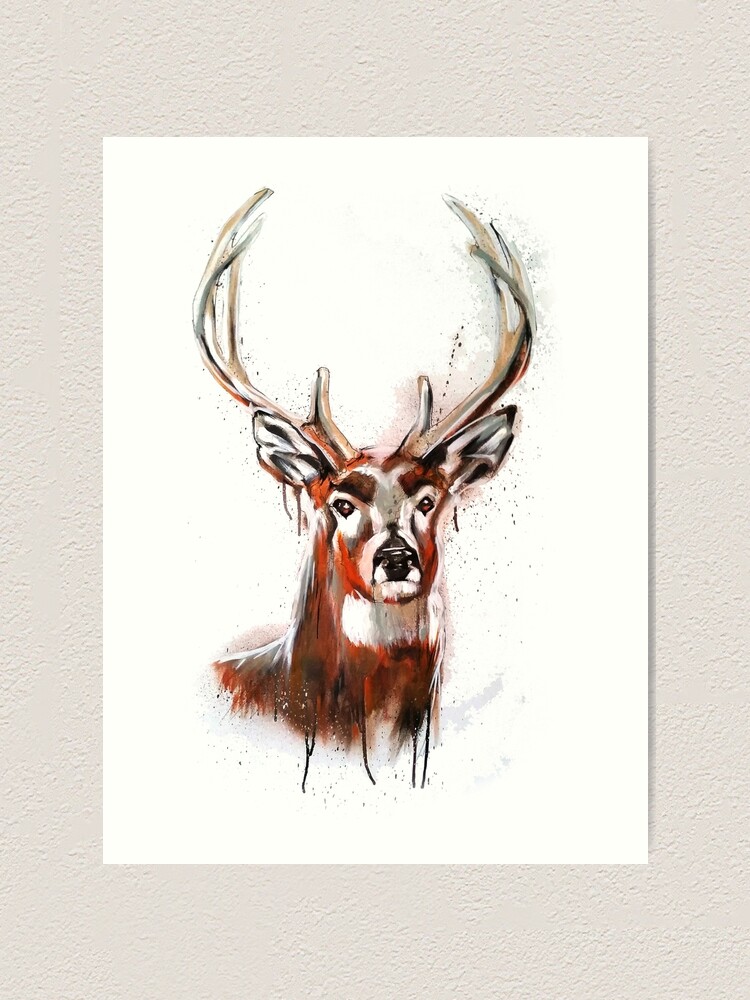 Antler Deer Graffiti Art | Art Print