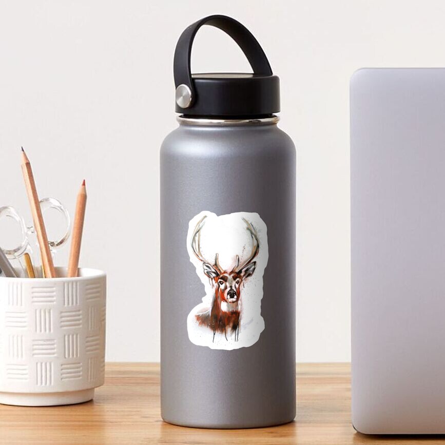 Antler Deer Graffiti Art Sticker