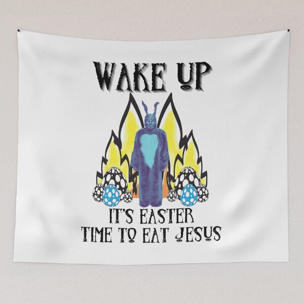 Item preview, Donnie Darko Frank the Rabbit Easter Wake Up It's time to EAT JESUS designed and sold by JadedVintage.