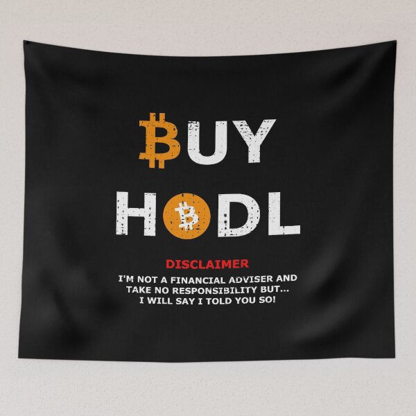 Item preview, Buy and hold bitcoin with disclaimer designed and sold by stretchtees.