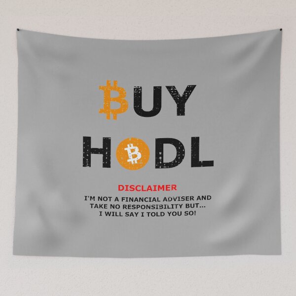 Item preview, Buy and hold bitcoin with disclaimer designed and sold by stretchtees.